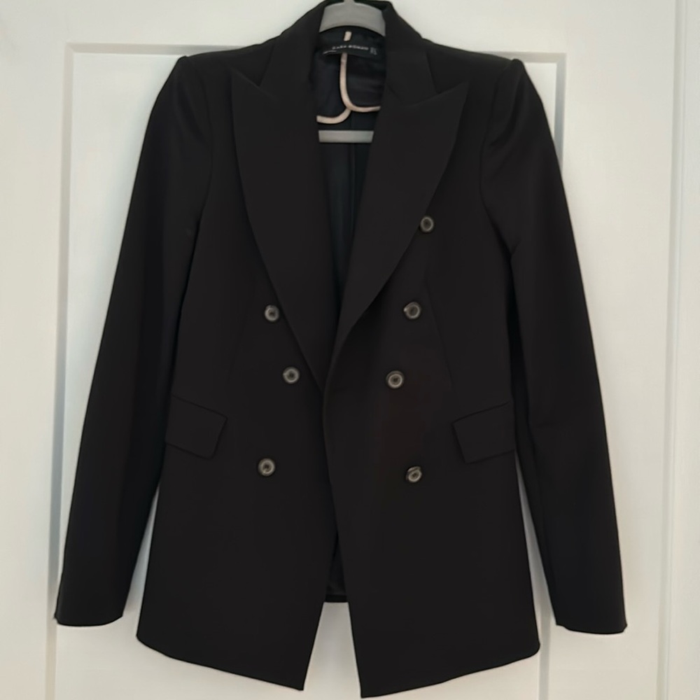 Zara Double Breasted Structured Blazer